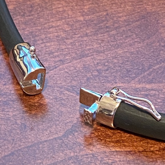 Costume necklace rubber choker CZ pendant slider - Picture 5 of 6